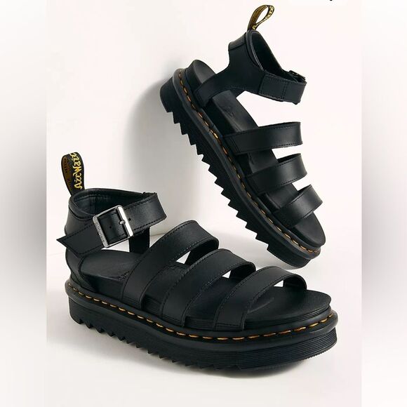 Doc martins Blaire Black Strappy Sandals with Bouncing Soles - Picture 1 of 9